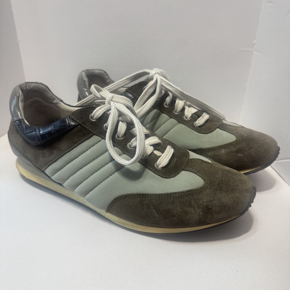 Slate‎ & Stone Retro Runner Sneakers M9 green Suede Leather lace up casual shoes